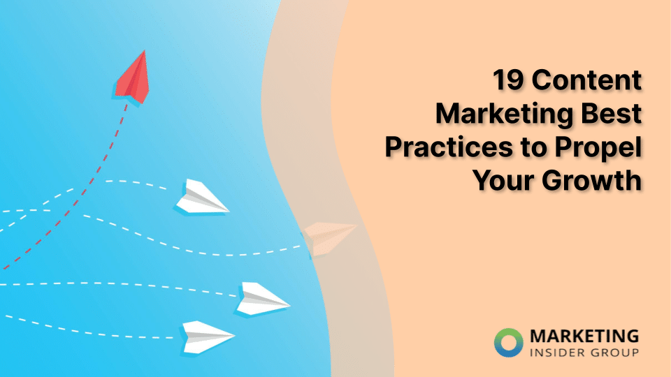 a paper airplane breaking away from the group to soar higher (representing your team after you employ these content marketing practices)
