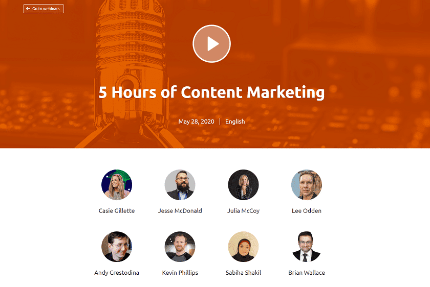 semrush 5 hour webinar content marketing