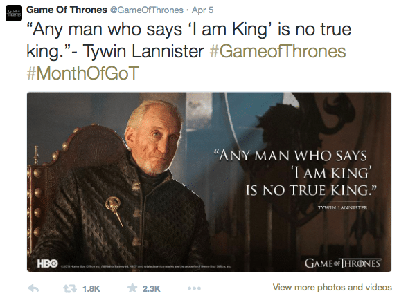game of thrones content marketing