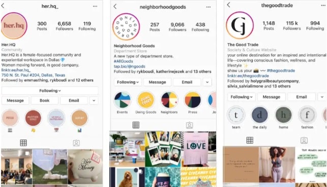 One of the most important content marketing lessons from influencers is curated social media profile pages.