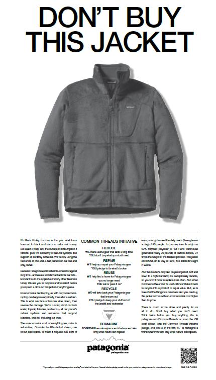 Content strategy example from Patagonia.