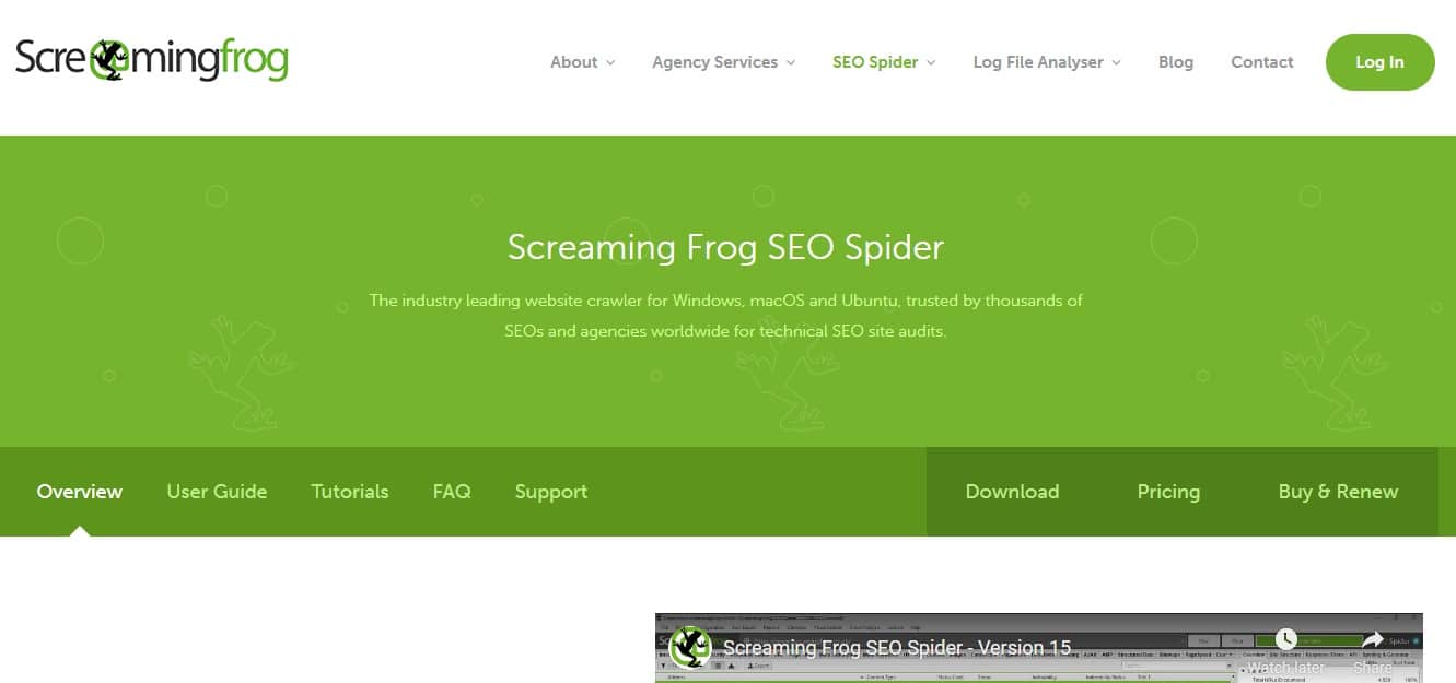 Screaming Frog Spider crawls websites for SEO and other technical issues.