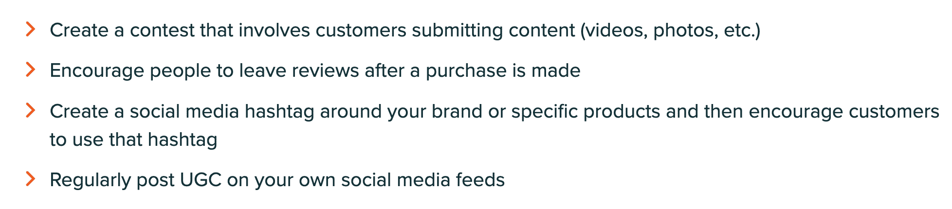 List of ways to encourage your customers to create user-generated content
