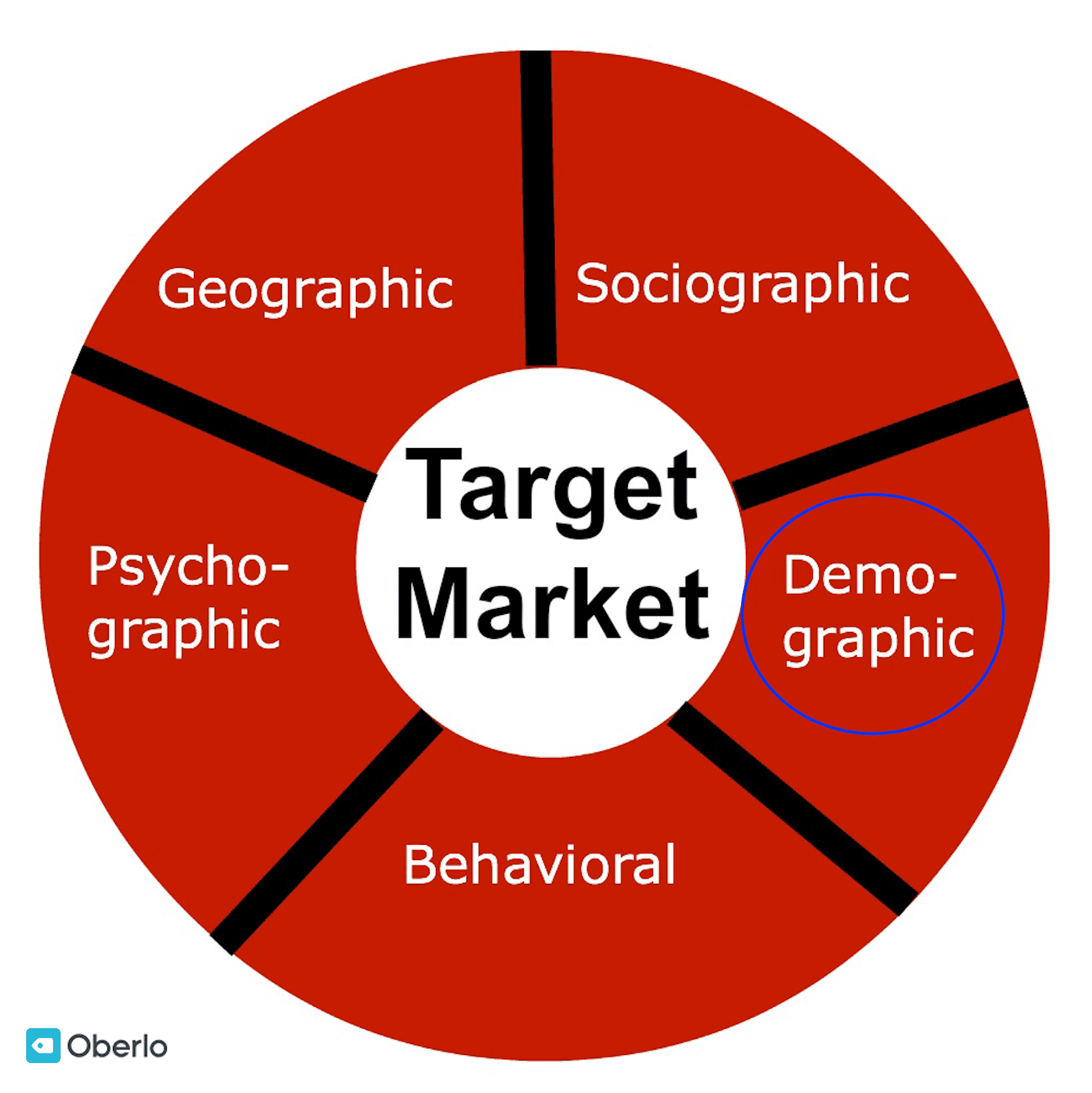 chart that shows important parts of a target market