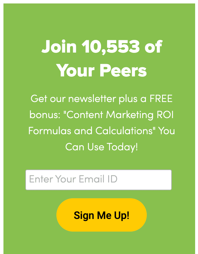 screenshot of Marketing Insider Group’s CTA to sign up for newsletter