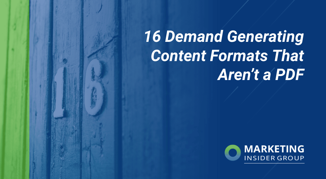 16 on a door to show 16 demand gen content formats|||