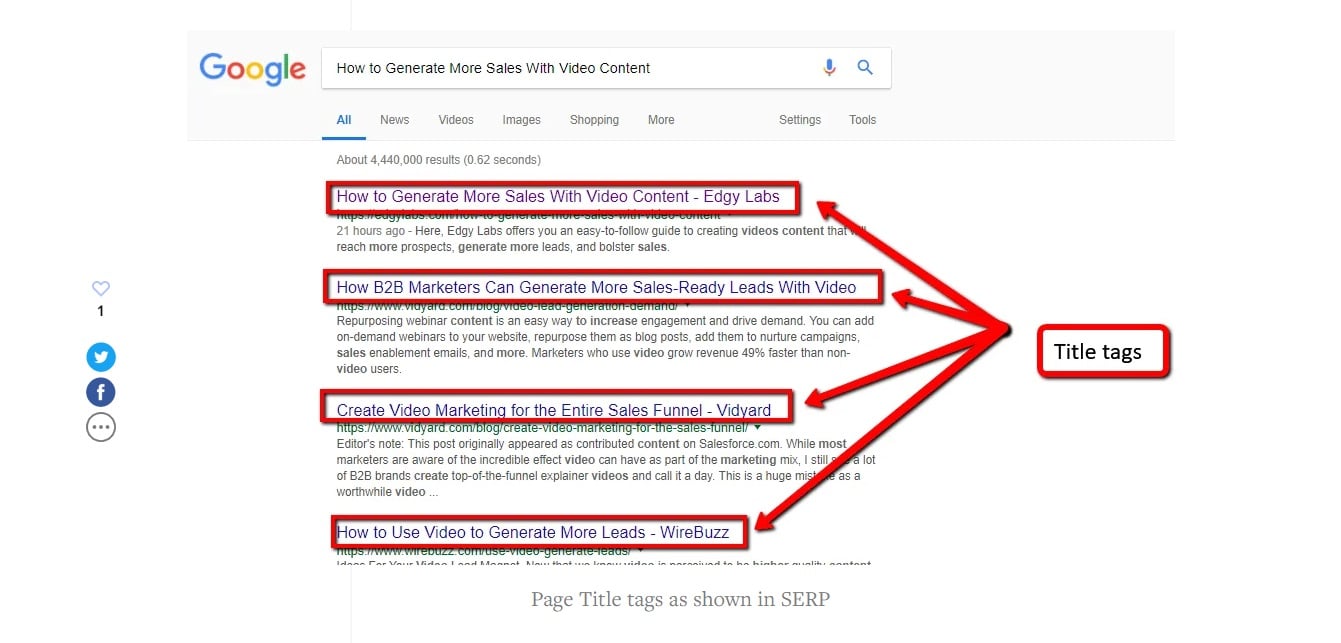 Page titles appear in blue above the meta description on Google SERPs.
