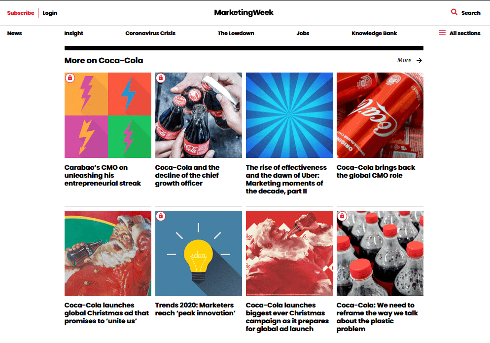 coca cola on marketingweek