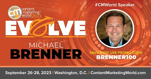content marketing banner featuring michael brenner